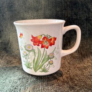 Vintage Floral Stoneware Mug Made in Japan